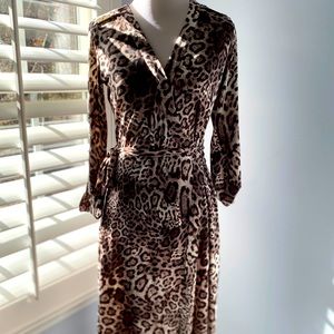 NWT Calvin Klein leopard wrap dress